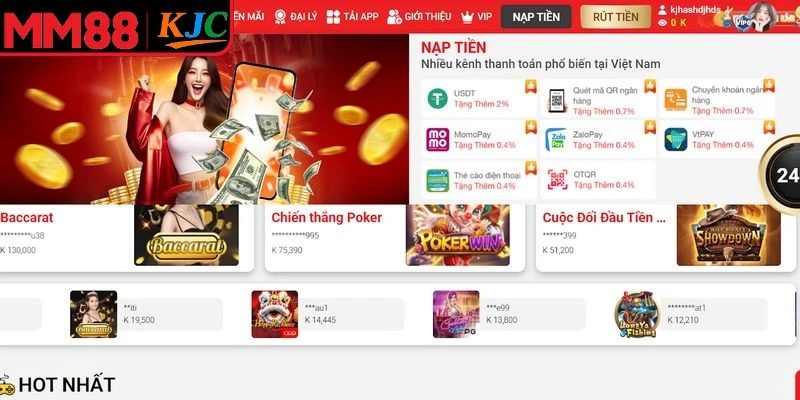 Các phương thức nạp tiền MM88 rất phong phú và đa dạng